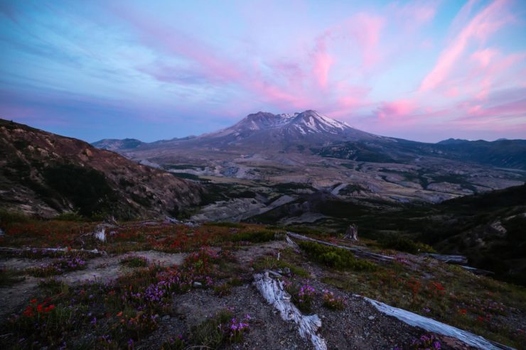 Abschnitt der Wanderwege rund um Mount St. Helens.